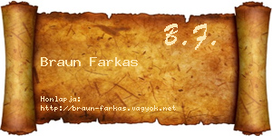 Braun Farkas névjegykártya